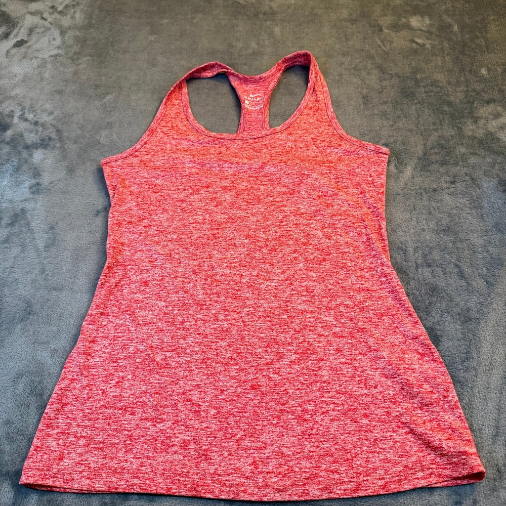 Nike Dri-FIT Red Heathered Racerback Athletic Tank‎ Top Workout Womens Small